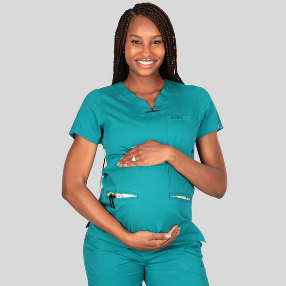 Women's 8620 Quattro Maternity Scrub Top